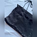ZARA Black Satin Effect Smocked Bach Crop Top Photo 5
