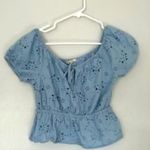 Love Tree Baby Blue Eyelet Blouse Photo 0
