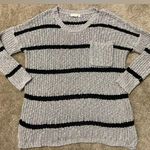 onetheland Women’s  Oversized Sweater Striped Gray Black Size M Photo 0