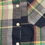 Adora plaid light weight button front top Blue Size M Photo 3