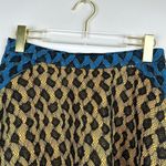 English Rose Leopard Print Yellow, Blue & Black Lace A-Line Mini Skirt Size M Photo 1
