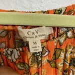 Chelsea and Violet Orange Floral Tiered Midi Shift Dress Sz M Photo 4