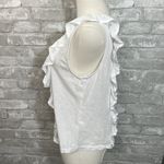 Sundry White Ruffled Tank Top Photo 2