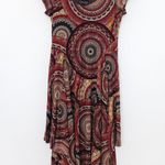 Signature Robbie Bee Women Dress Size 8 Red Brown Asymmetrical Boho Forest Fairy Photo 0