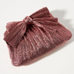 Loeffler Randall NWOT  Rayne Small Pleated Bow Frame Clutch in Metallic Pink Photo 0