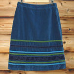 Boden Velvet Skirt Tall Long Blue Size 6 Photo 0