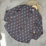 Bohme  Women’s Button Down Shirt Blouse Longsleeve Graphic Print Boho Camel M Photo 0