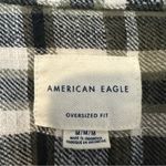 American Eagle  Oversized Fit Plaid Flannel Button Down Shirt Womens Medium Green Photo 1