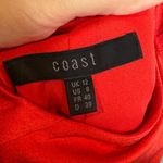 Coast coral high neck rhinestone embellished collar necklace dress Red Size 8 Photo 3