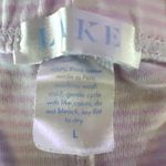 Lake Pima Cotton Pajama Shorts Pink Striped with Blue Trim Large Soft Cozy EUC Photo 2