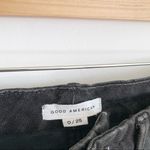 Good American Good Vintage Straight Jeans High Rise Leather Trim Black Size 0 Photo 7