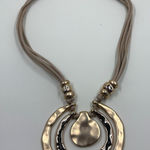 ST THOMAS Layered Pendant Necklace Gold Tone Beaded Cord Boho Statement Photo 0