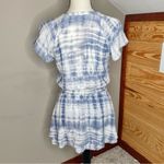 Rails Karla V-Neck Smocked Short Sleeve Mini Dress in Coast Blue Tie Dye Medium Photo 3