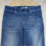 Betabrand  Women’s Straight Leg Yoga Pants Jeans Pull On Blue Denim High Rise M Photo 3