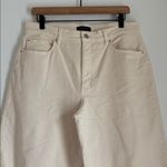 Ann Taylor The Barrel High Rise Denim Jeans Cotton Stretch in Ivory Size 8 Photo 4