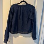 Anthropologie NWT  Pilcro Cropped Denim Peasant Blouse | S Photo 6