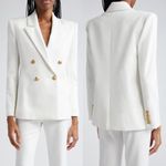 Alice + Olivia Anthony Double Breasted Strong Shoulder Blazer Jacket White 4 NWT Photo 1