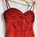 Azazie  Eve Rust Red Sweetheart A Line Prom Dress Evening Gown Satin Feminine Photo 5