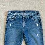 Silver Jeans Destructed Skinny Girlfriend Jeans Mid Rise Womens Size W34 L29 Photo 2