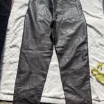 Vintage women’s Brown chocolate 100% Leather pants zippers buttons biker size 4 Photo 0