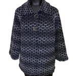 JM Collection Black Gray Cotton Blend Short Coat Size Medium Photo 0