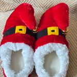 Santa Elf Slippers Christmas Red House Shoes Plush Jingle Bells Size 7 Photo 2