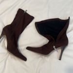 Charlotte Russe āHottieā sz9 brown faux suede aboveāthe ankle boots 4ā heels EUC Photo 5
