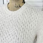 ZARA Pearl Embellished Wool Blend Pullover Crop Sweater Beige Large Photo 6