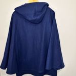 BCBGeneration BCBG Wool Blend Toggle Cape Coat Hooded Navy Sz Medium Photo 6