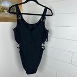 Eloquii  One Piece Swimsuit Size 16 W Black NWT Cutout Gold Hardware Underwire Photo 2