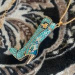 Betsey Johnson Jeweled Cowgirl Boot Necklace Photo 1