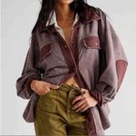 Free People  Shacket Oversized Button Down Utility Jacket Textured Cotton Blend Photo 0