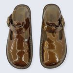 Alegria Shiny Bronze Brown Patent Leather Buckle Slide Mule ALG-126 35 5 5.5 Photo 2