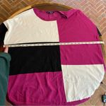 Lafayette 148 New York Sweater Plus Size 2XL Colorblock Pink & Black & White Photo 4