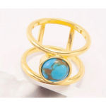 Boutique NEW Women's Turquoise Gold Filled Ring,‎ Sz 9 Photo 5