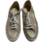 Superga  Gold Sparkle Glitter Sneakers Women's Size 7 Lace Shoes Shimmer Photo 1