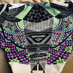 Mara Hoffman white/black/green/pink/grey tribal print two piece swimsuit XS EUC Photo 4