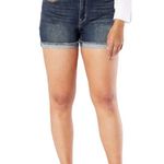 Levi's Signature Levi Strauss & Co Womens High Rise Shorts Raw Cuffed Hem Denim Blue 27 Photo 12