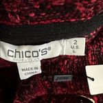 Chico's  Red Allure Tweed plaid Blazer cardigan sweater Photo 14