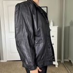Black leather jacket with a boxy bomber fit Size L Photo 5