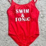 Cacique Swimsuit Red One Piece Graphic Swim & Tonic 18 Photo 2