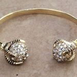 Gold Tone Crystal Claw Cuff Bangle Bracelet Photo 0