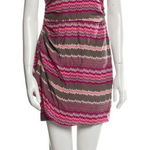 Parker NEW  Sweetheart 100%‎ Silk Mini Strapless Dress, Pink print, M Photo 0
