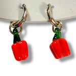 Urban Outfitters  Glass Bell Pepper Charm Hoop Earrings NWT Photo 6