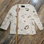 Massimo Dutti  White Abstract Cat Animal Print Crop Blazer 3/4 Sleeve Jacket US 2 Photo 8