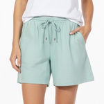 Liz Claiborne Elisabeth by  NWT Mint Green Cotton Drawstring Casual Shorts Size 1 Photo 0
