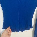 Free People Intimately  Royal Blue Mock Neck Waffle Knit size XS Photo 8