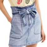 American Eagle Outfitters high Waisted belted denim mini skirt Photo 0