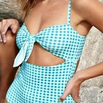 Anthropologie New. WET brand gingham swimsuit. Large. Retails $168 Photo 0
