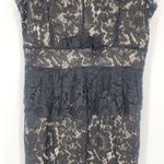 Metisu Black Lace Overlay Sheath Dress with Ruffle & Bow Women’s Size Small Photo 4